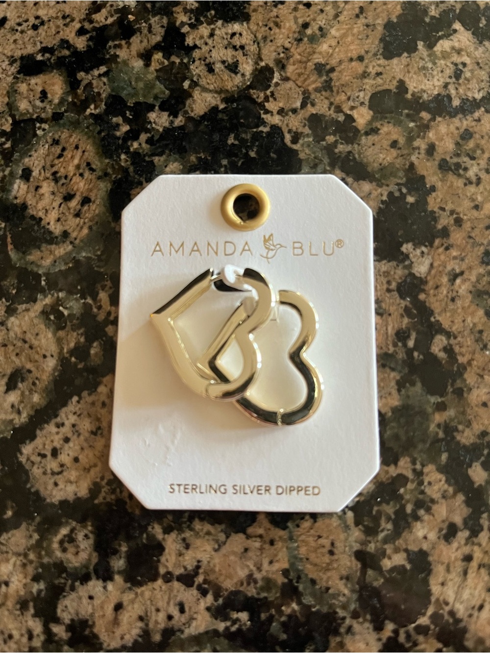 Sterling Silver Dipped Heart Earrings, New